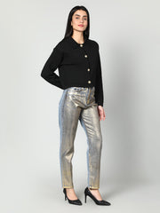 Gaiia Women Solid Woolen Boxy Cardigan