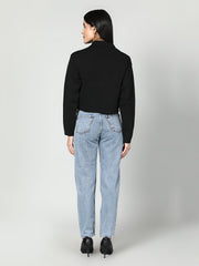 Gaiia Women Solid Woolen Boxy Cardigan