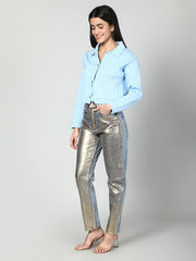 Gaiia Women Solid Woolen Boxy Cardigan