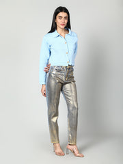 Gaiia Women Solid Woolen Boxy Cardigan