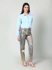 Gaiia Women Solid Woolen Boxy Cardigan