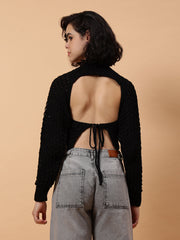 Gaiia Knit Sweater With Open Back