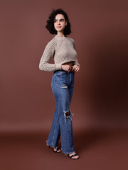 Gaiia Knit Sweater With Open Back