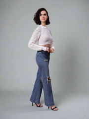 Gaiia Knit Sweater With Open Back