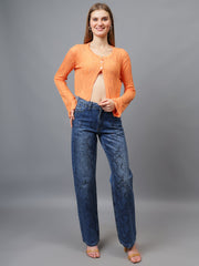 Gaiia Self Design Long Sleeve Top With Button