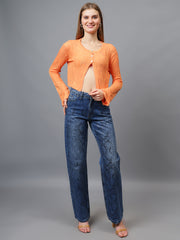 Gaiia Self Design Long Sleeve Top With Button