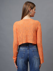 Gaiia Self Design Long Sleeve Top With Button