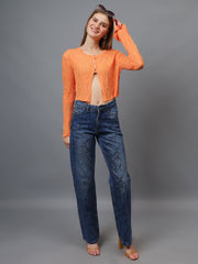 Gaiia Self Design Long Sleeve Top With Button