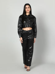 Gaiia Croc Leather Co-Ord Set