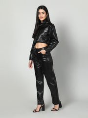 Gaiia Croc Leather Co-Ord Set
