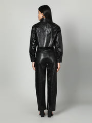 Gaiia Croc Leather Co-Ord Set