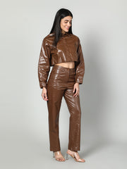 Gaiia Croc Leather Co-Ord Set