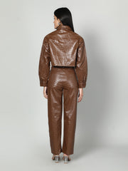 Gaiia Croc Leather Co-Ord Set