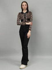 Gaiia Animal Print Woolen Cardigan