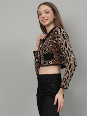 Gaiia Animal Print Woolen Cardigan