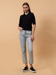 Gaiia Women Collared Winter Top - Off White