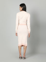 Gaiia Two Color Self Print Skirt Co-Ord Set - Green