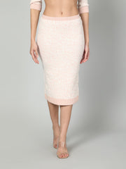 Gaiia Two Color Self Print Skirt Co-Ord Set - Green