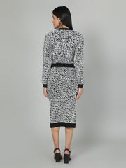 Gaiia Two Color Self Print Skirt Co-Ord Set - Green