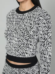 Gaiia Two Color Self Print Skirt Co-Ord Set - Green