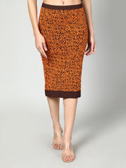 Gaiia Two Color Self Print Skirt Co-Ord Set - Green