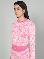 Gaiia Two Color Self Print Skirt Co-Ord Set - Green