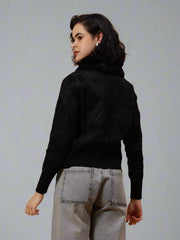 Gaiia Fur Collared Solid Women Zipper Jacket