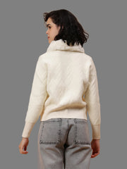 Gaiia Fur Collared Solid Women Zipper Jacket