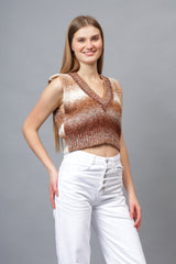 Gaiia Colourful Winter Cropped Sweater Vest