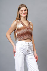 Gaiia Colourful Winter Cropped Sweater Vest