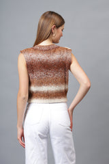 Gaiia Colourful Winter Cropped Sweater Vest