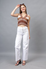 Gaiia Colourful Winter Cropped Sweater Vest