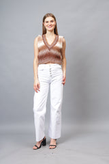 Gaiia Colourful Winter Cropped Sweater Vest