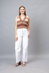 Gaiia Colourful Winter Cropped Sweater Vest