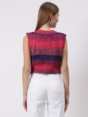 Gaiia Colourful Winter Cropped Sweater Vest