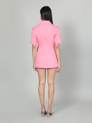 Gaiia Women Solid Half Sleeves Blazer And Shorts Set