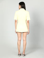 Gaiia Women Solid Half Sleeves Blazer And Shorts Set