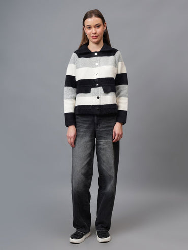 Gaiia Women Colour Blocked Winter Shacket - GAIIA