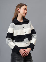 Gaiia Women Colour Blocked Winter Shacket