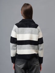 Gaiia Women Colour Blocked Winter Shacket