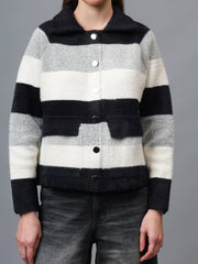 Gaiia Women Colour Blocked Winter Shacket