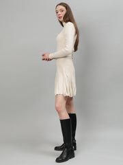 Gaiia Women Ribbed Long Sleeve Winter Dress