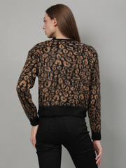 Gaiia Animal Print Crew Neck Pullover
