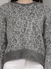 Gaiia Animal Print Crew Neck Pullover