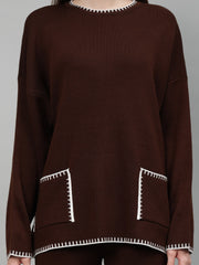 Gaiia New Round Neck Pocket Pattern Co-Ord Set