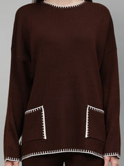 Gaiia New Round Neck Pocket Pattern Co-Ord Set