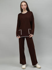 Gaiia New Round Neck Pocket Pattern Co-Ord Set