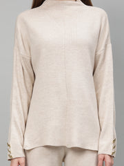 Gaiia Women Solid Color High Neck Co-Ord Set