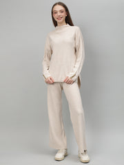 Gaiia Women Solid Color High Neck Co-Ord Set