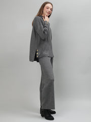 Gaiia Women Solid Color High Neck Co-Ord Set